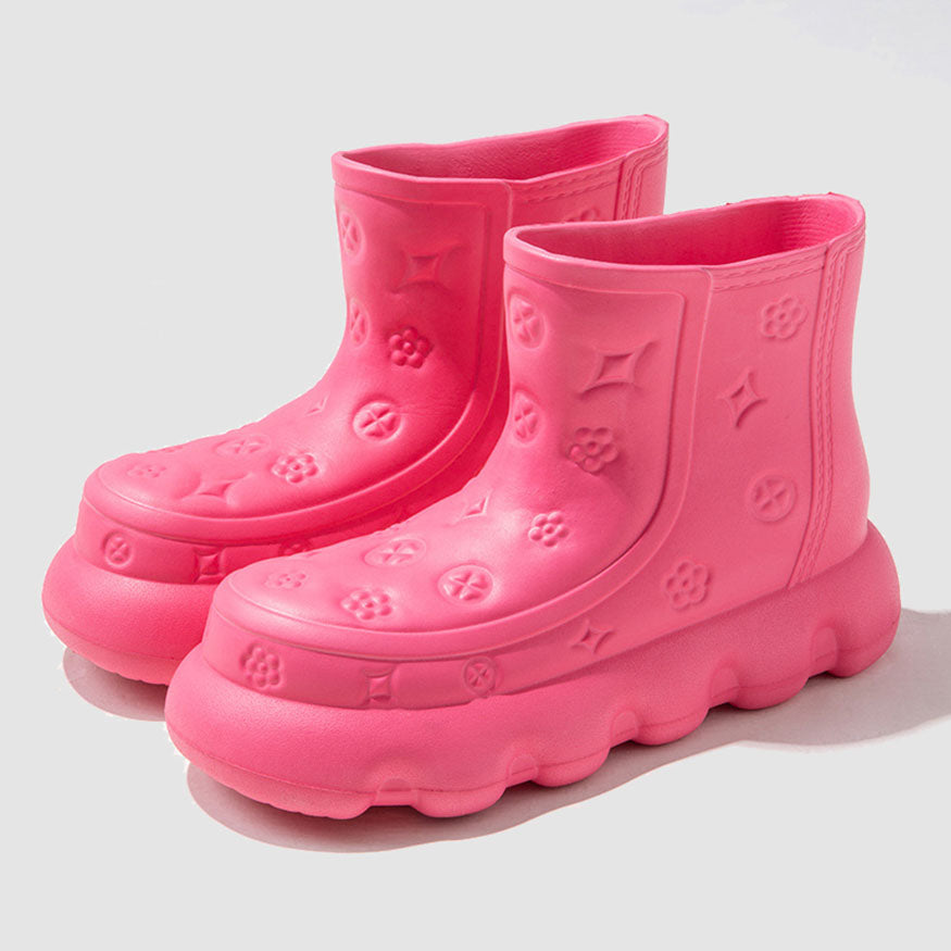 Cute Embossing Rain Boots