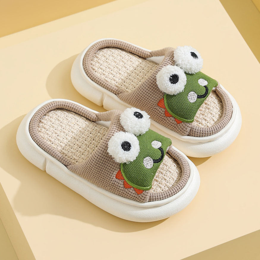 Cute Frog Pattern Kids' Slippers