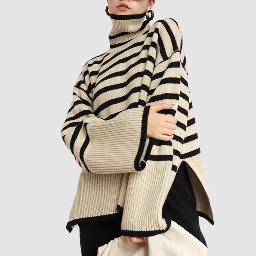 Striped Turtleneck Sweater