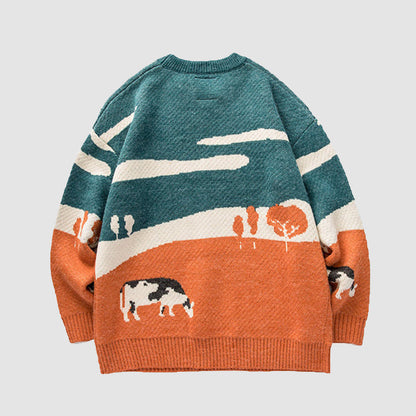 Cow Knitted Sweater