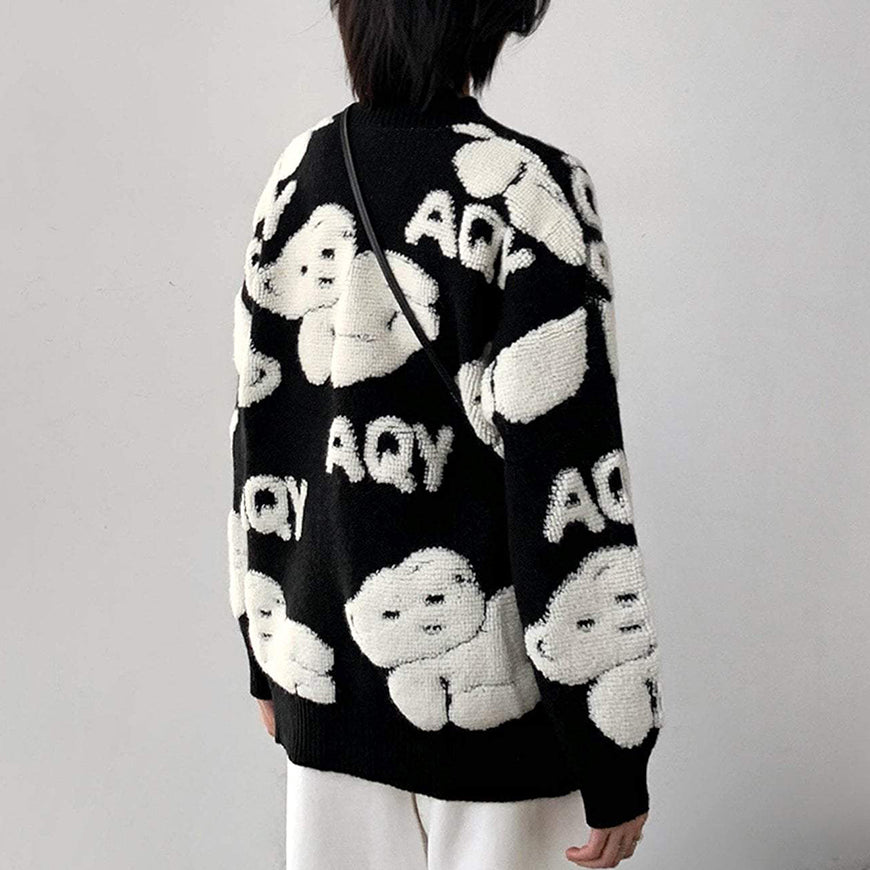 Cartoon Sheep Cardigan Sweater