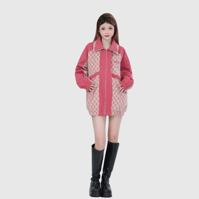 Plaid Patchwork Embroidered Jacket