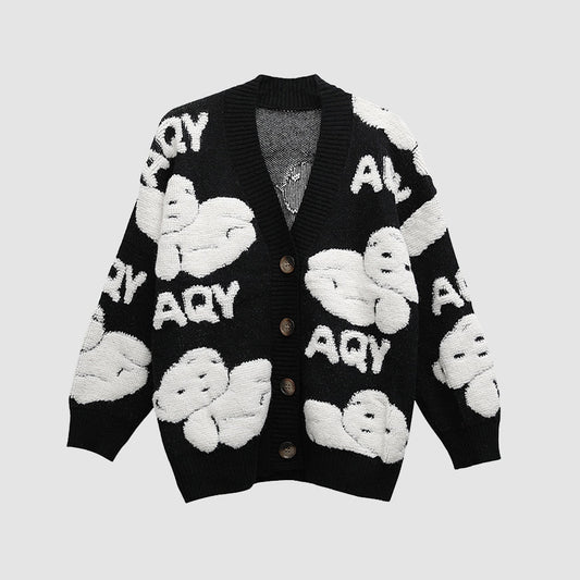 Cartoon Sheep Cardigan Sweater