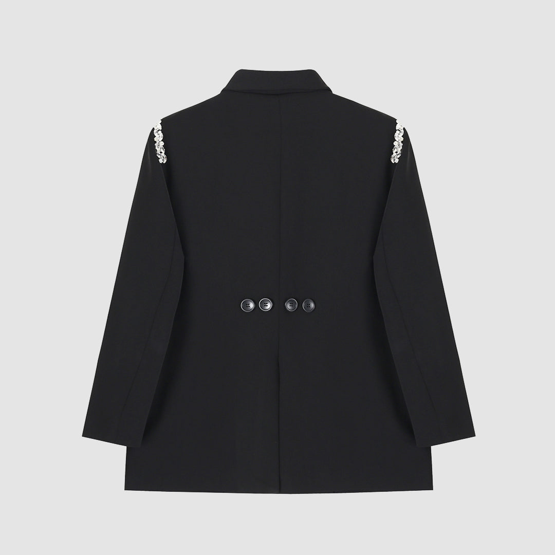 Diamond Shoulder Design Plain Blazer