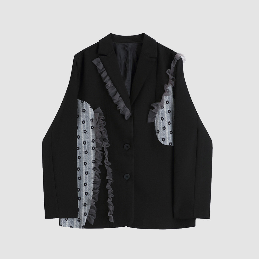 Flower Lace Splicing Blazer