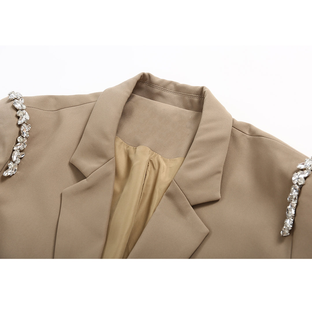 Diamond Shoulder Design Plain Blazer