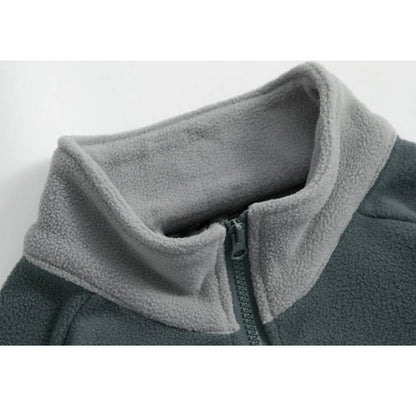 Color Stitching Half Zip Up Sweatshirt