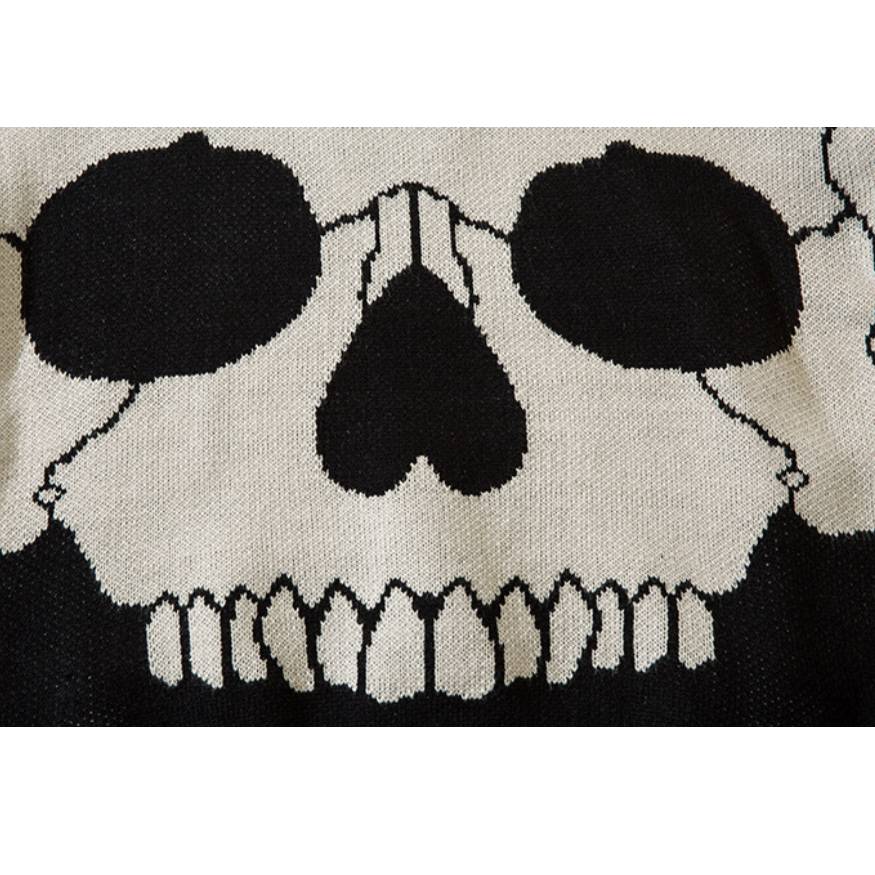 Horrible Skull Print Turtleneck Sweater