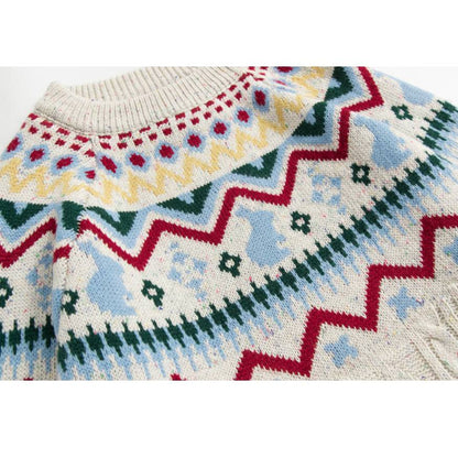 Ethnic Style Rabbit Pattern Sweater