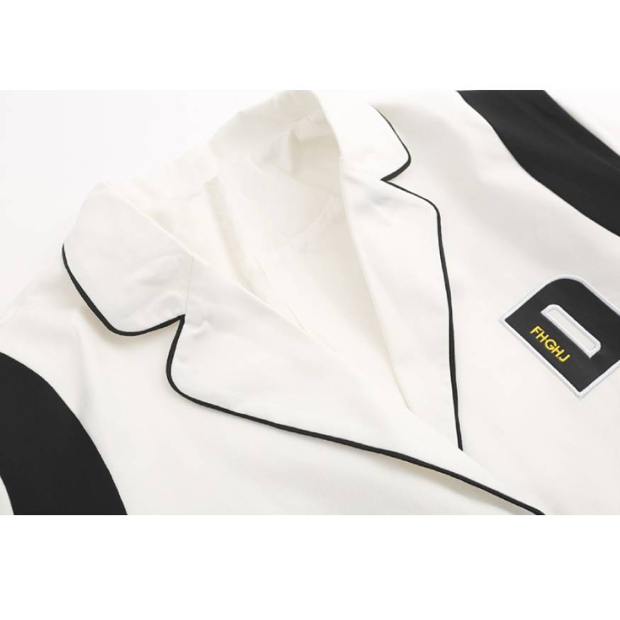 Color Block "D" Letter Trim Blazer