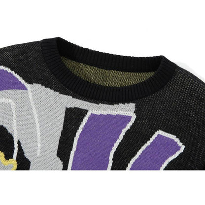 Horse Graffiti Color Block Sweater