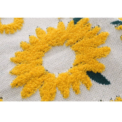 Sunflower Pattern Embroidery Sweater