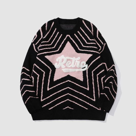 Pentagram Pattern Jacquard Sweater