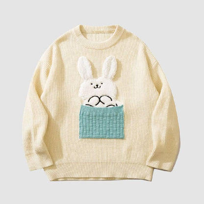 Cute Pocket Rabbit Knit Sweater