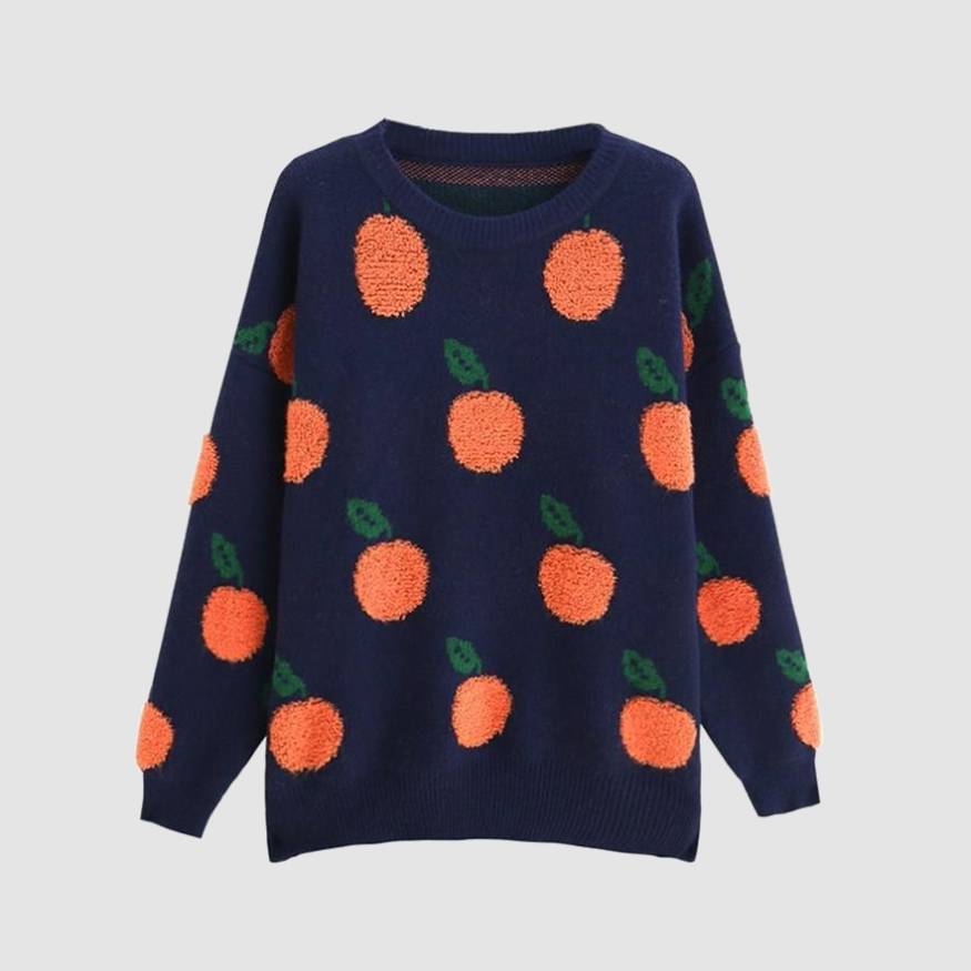 Cute Orange Pattern Sweater