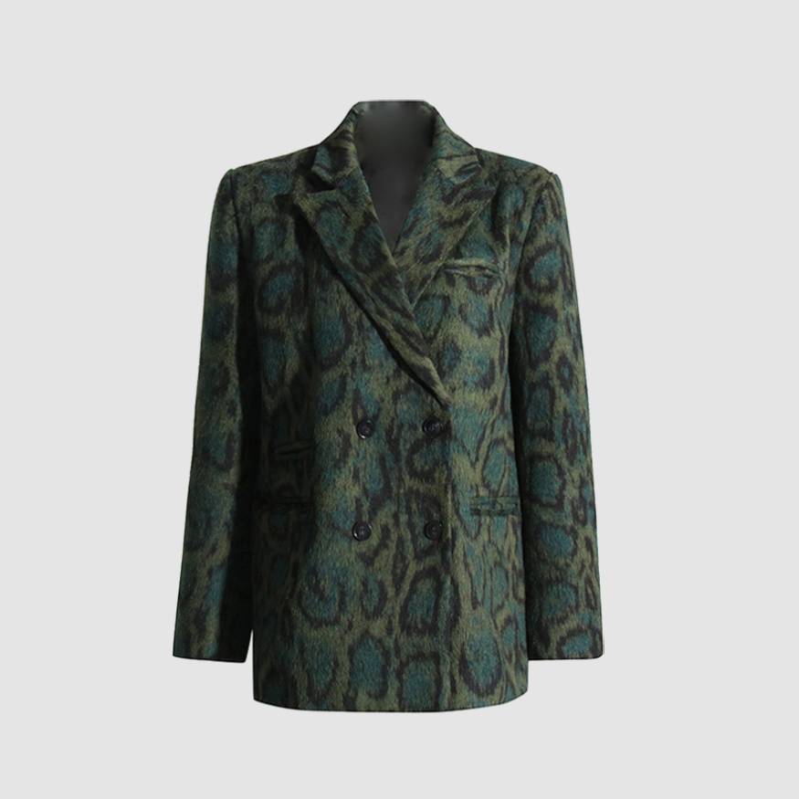 Stylish Leopard Pattern Blazer