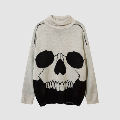 Horrible Skull Print Turtleneck Sweater