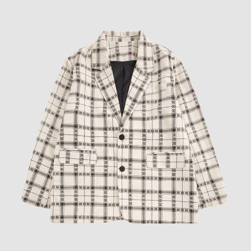 Chic Check Pattern Blazer