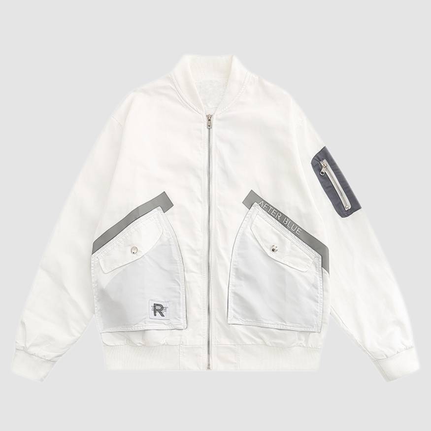 Pockets Patchwork Zipper Jacket