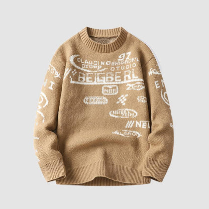 Cool Graffiti Knit Sweater