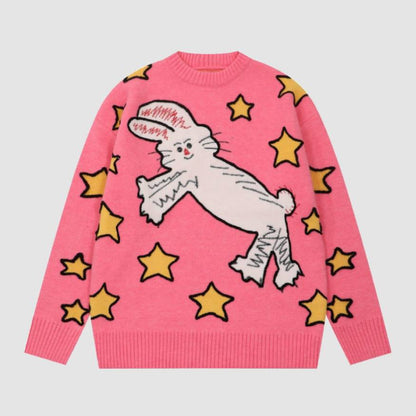 Cute Rabbit & Star Pattern Sweater