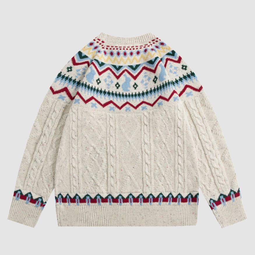 Ethnic Style Rabbit Pattern Sweater