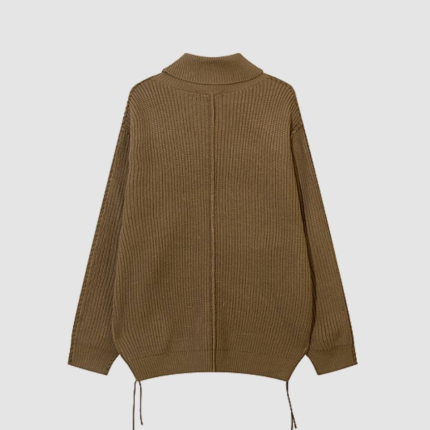 Geometry Label Turtleneck Sweater