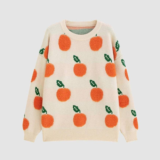 Cute Orange Pattern Sweater