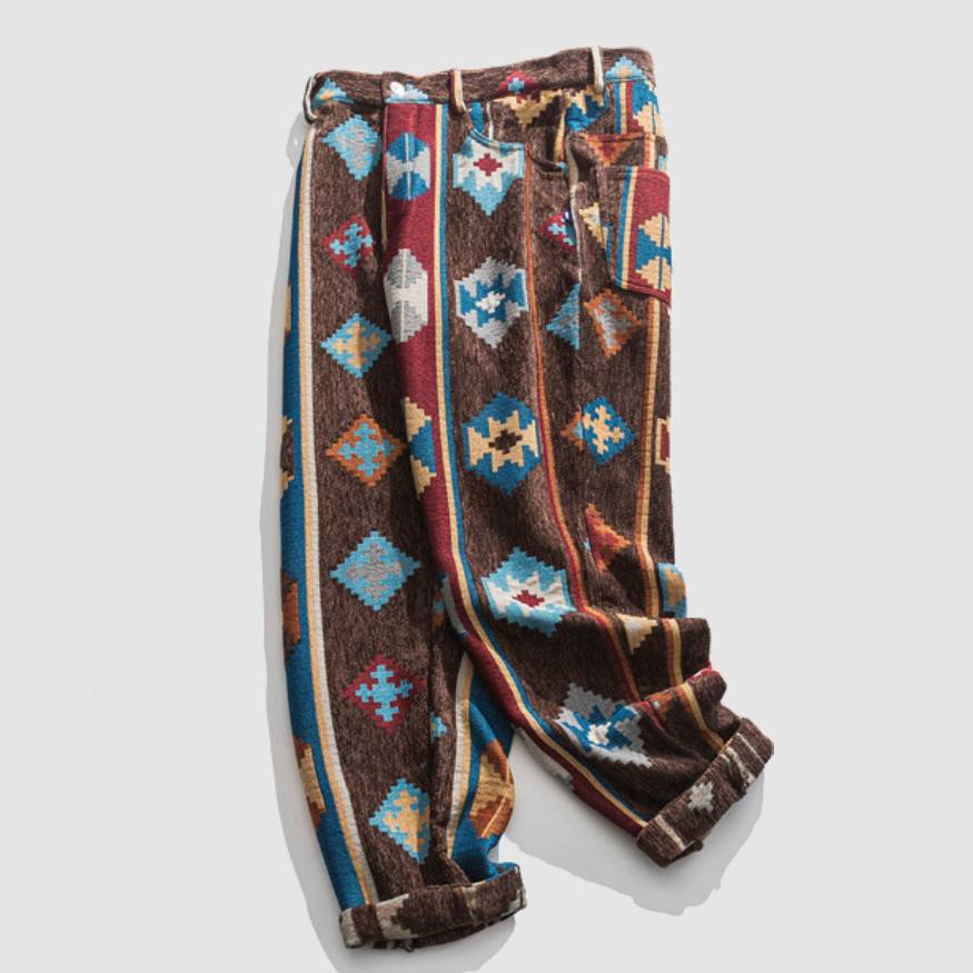 Vintage Ethnic Embroidered Pants