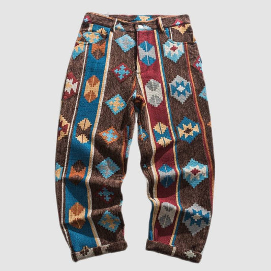 Vintage Ethnic Embroidered Pants