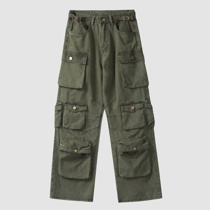 Three-Dimensional Patch Pocket Cargo Pants