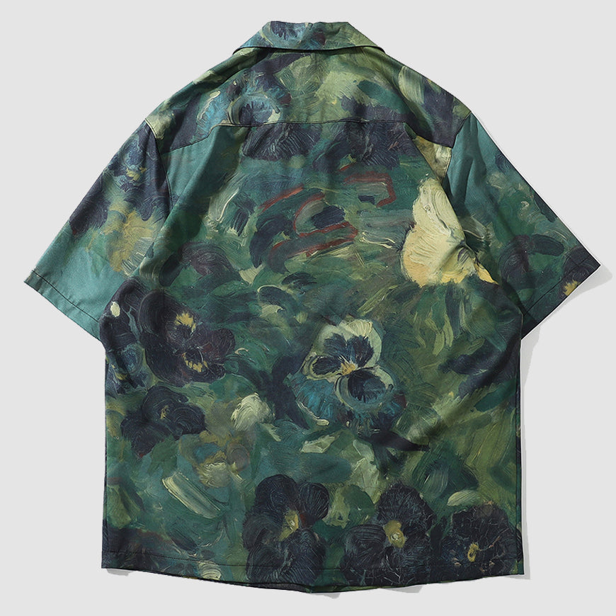 Flower oil painting shirt