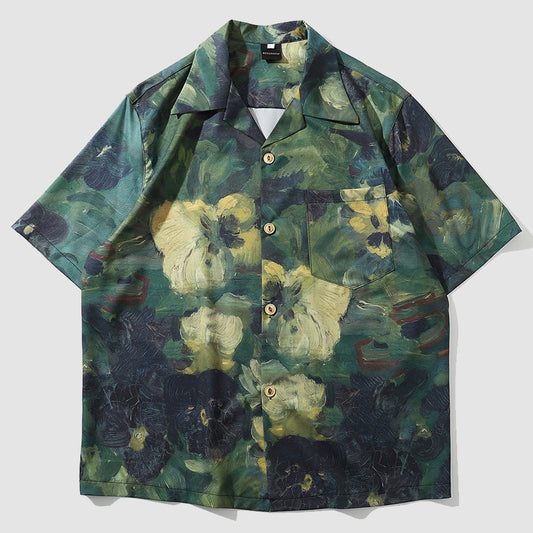 Flower oil painting shirt