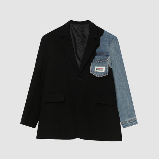 Denim Stitching Blazer