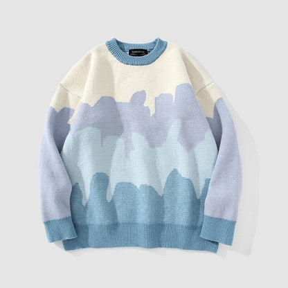 Gradient Camouflage Striped Sweater