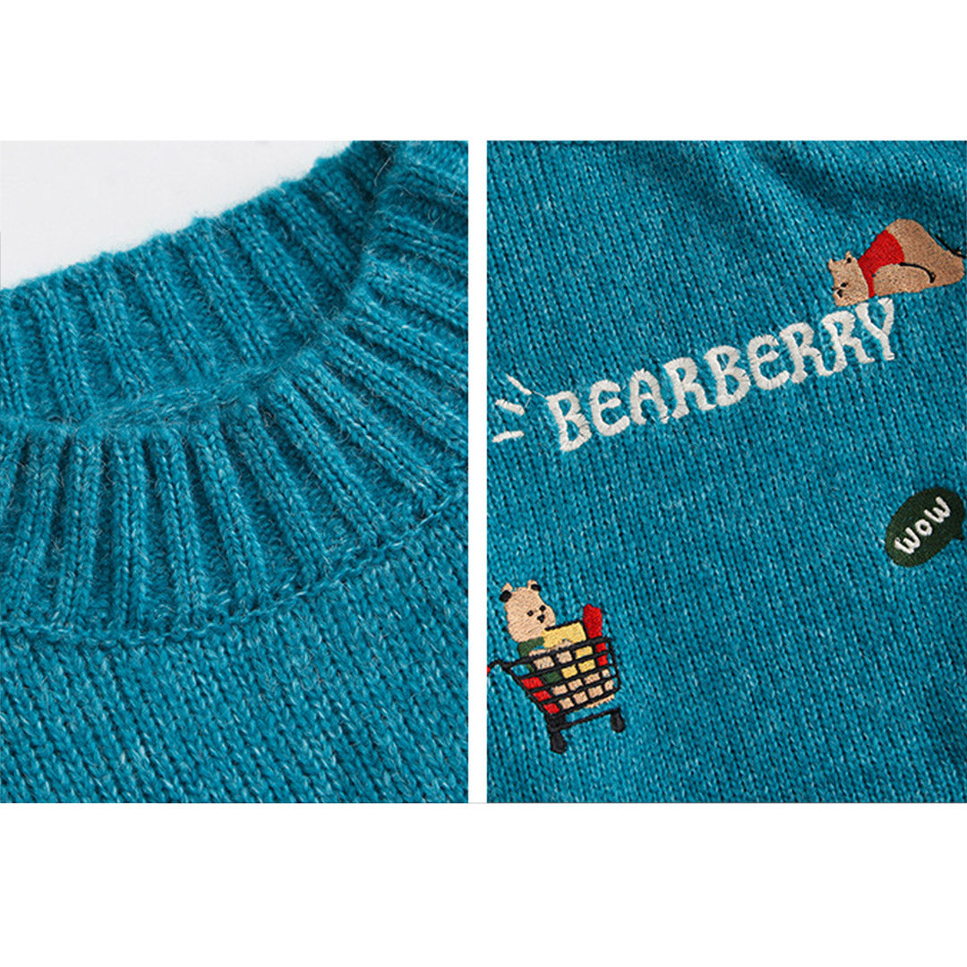 Embroidered Bear Sweater