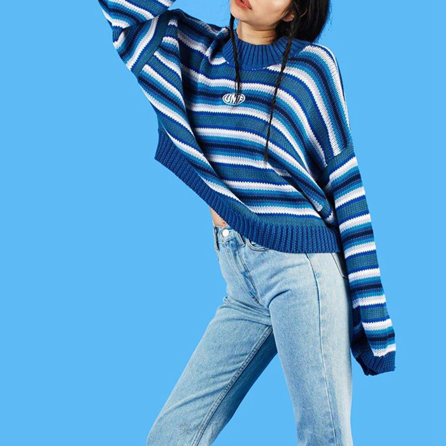 Vintage Blue Stripe Sweater