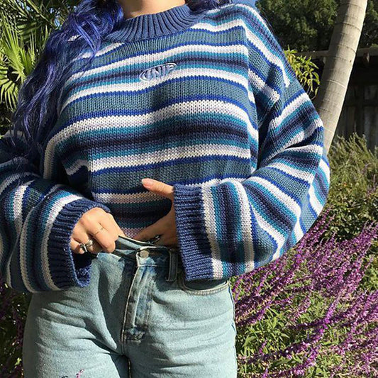 Vintage Blue Stripe Sweater