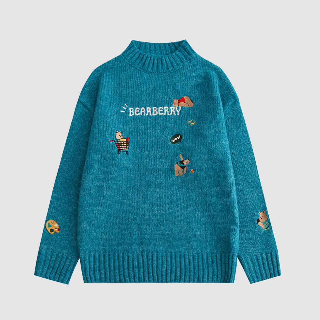 Embroidered Bear Sweater