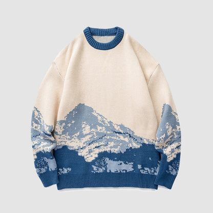 Mountain Pattern Knitted Sweater