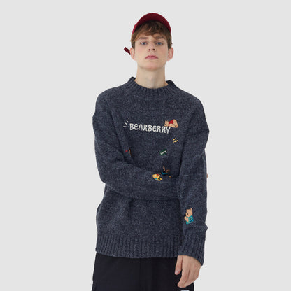 Embroidered Bear Sweater