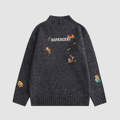 Embroidered Bear Sweater