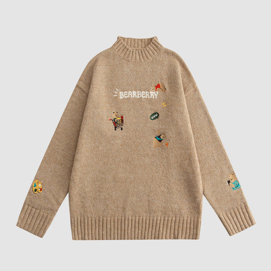 Embroidered Bear Sweater