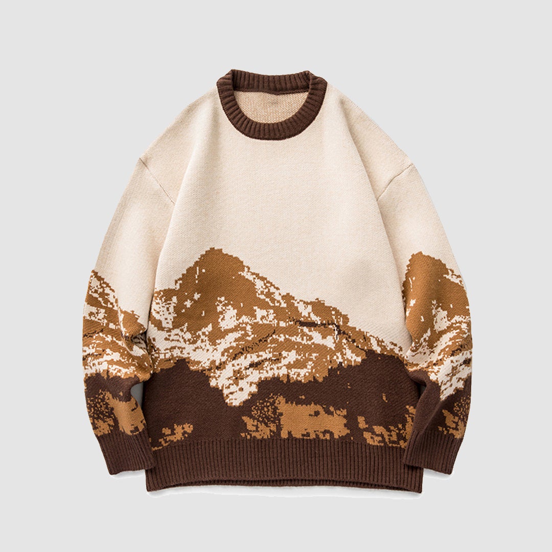 Mountain Pattern Knitted Sweater