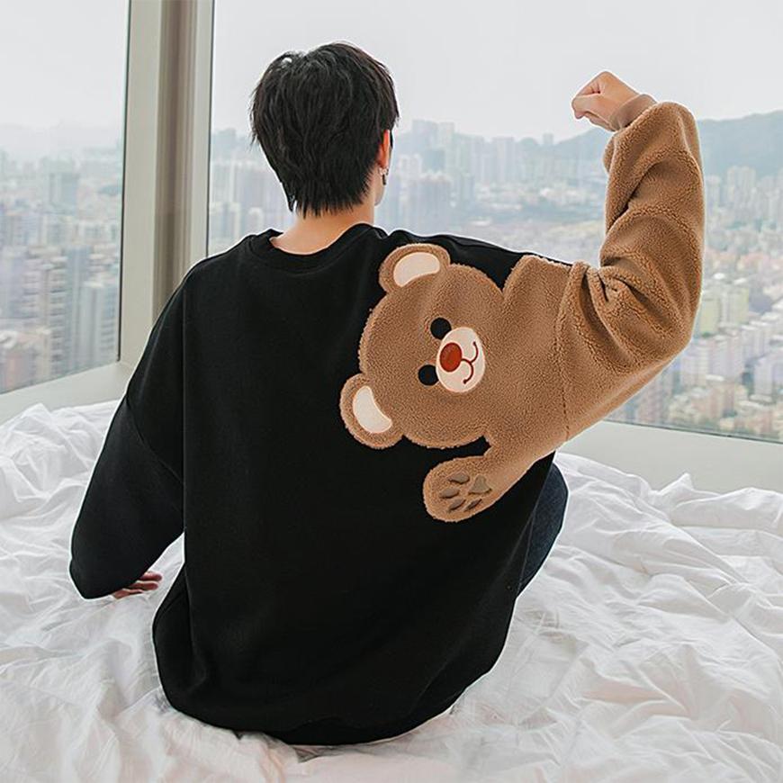 Hello Bear Print Sweatshirt