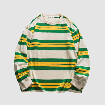 Color Contrast Striped Sweatshirt